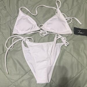 White Triangle tie string Bikini Set NEW smal